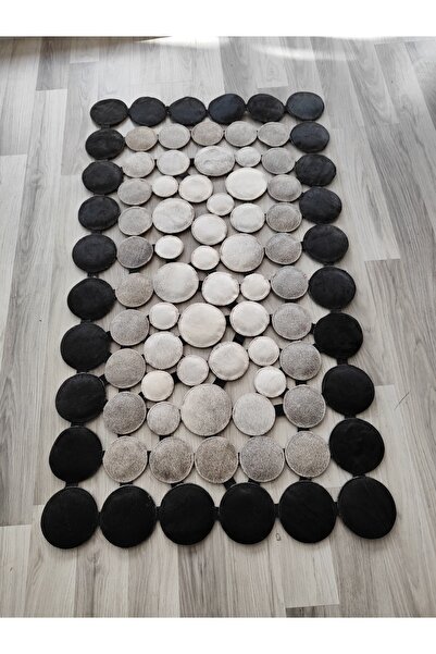 KuzeyCarpet siyah.gri ve beyaz dana derisi sfc halı