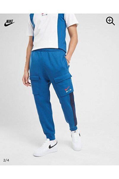 Nike Sportswear Swoosh Air Fleece Cargo Mavi Erkek Eşofman Altı