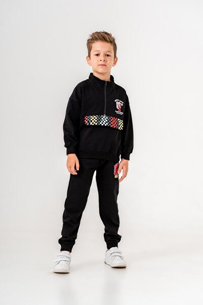 Mışıl Kids MONSTA CREW baskılı erkek çocuk eşofman takımı