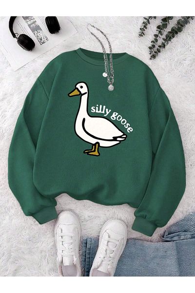 Derays Unisex Ανδρικό/Γυναικείο SILLY Προσαρμοσμένο πολύχρωμο βαμβακερό φούτερ με λαιμόκοψη