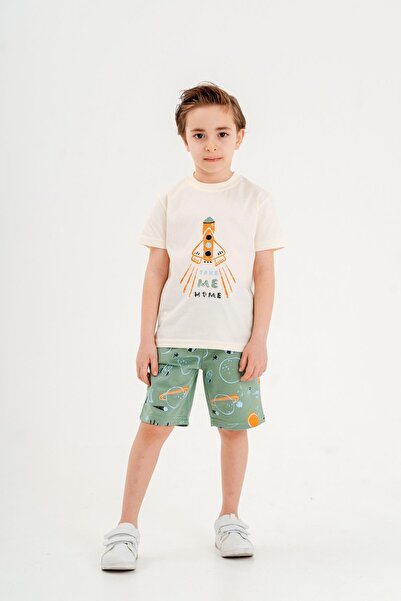 Mışıl Kids TAKE ME HOME Printed Boys T-Shirt Shorts Set