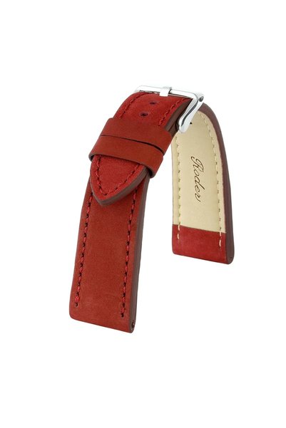RODER R4138S Leather Strap - Claret Red - 24mm