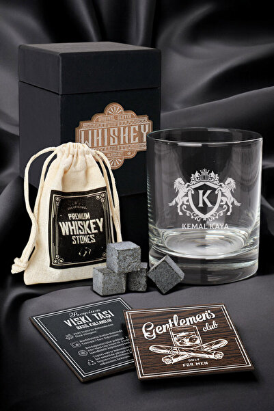 hediyemen Kişiye Özel Orijinal Tasarımlı İsimli  Viski Bardağı ve Viski Taşı ...