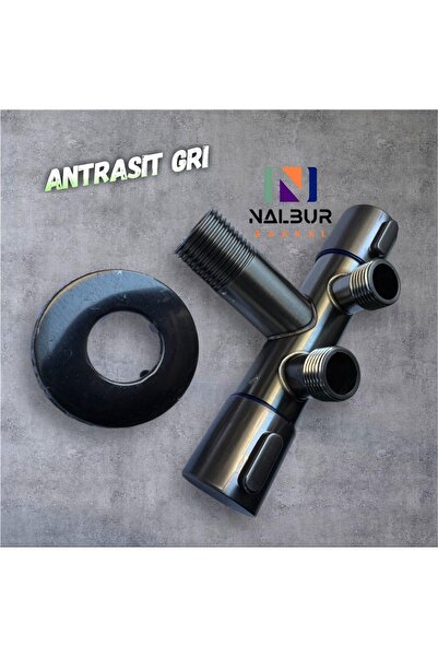 Nalbur Bakkal Çift Çıkışlı Lüx Taharet Musluğu Antrasit Gri