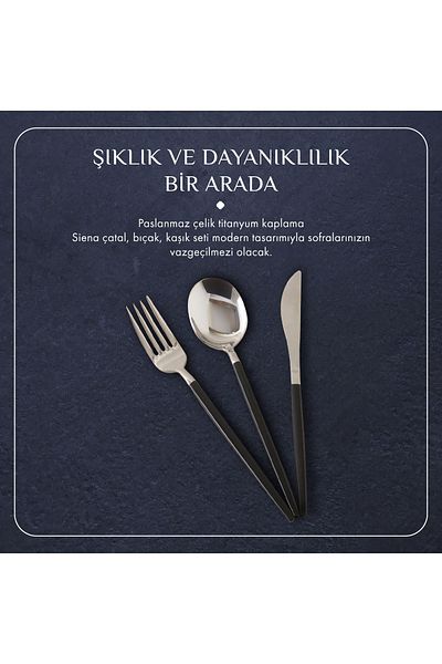 Bella Maison Siena 18 Pieces - Sweet Black Knife Set for 6 Persons