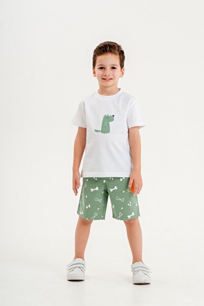Mışıl Kids Dog Printed Boy's Shorts - T-Shirt Set