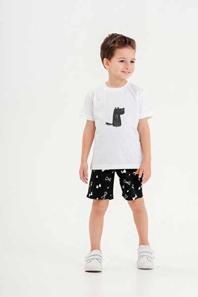 Mışıl Kids Dog Printed Boy's Shorts - T-Shirt Set