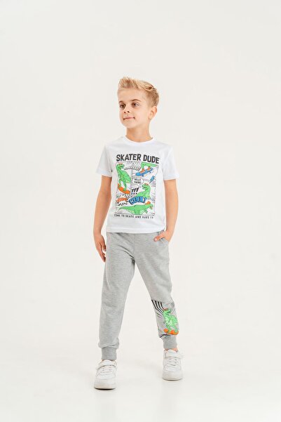 Mışıl Kids Set de trening pentru băieți cu imprimeu Skater Dude