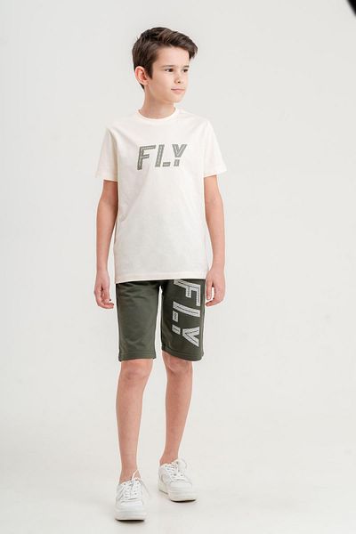 Mışıl Kids Комплект от къси панталони и тениска за момче с щампа FLY