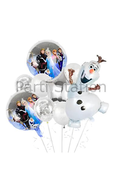 Parti Station Karlar Ülkesi Frozen Elsa Olaf  Balon Set Frozen Elsa Olaf Kons...