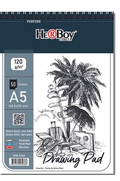 Herboy A5 50 YP 120 GR. HRB-3288 رسم كتلة الرسم