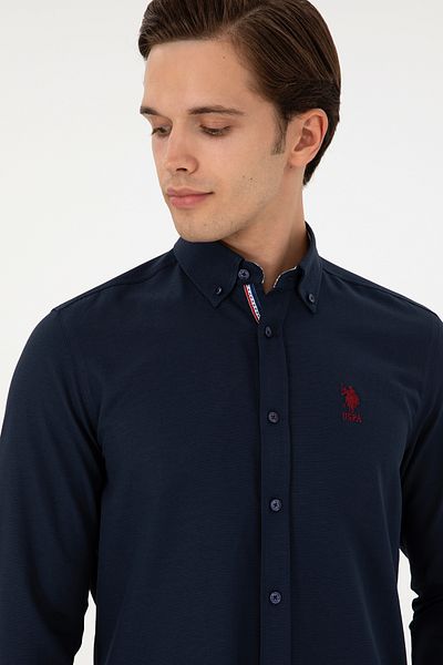 U.S. Polo Assn. Мъжка тъмносиня риза с дълъг ръкав 50296687 -Vr033