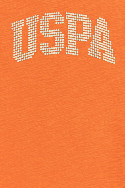 U.S. Polo Assn. Tricou portocaliu pentru fete 100% bumbac