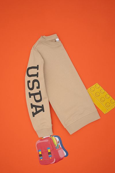 U.S. Polo Assn. Boys' Sand Basic Crew Neck Sweatshirt 50293643 -Vr085