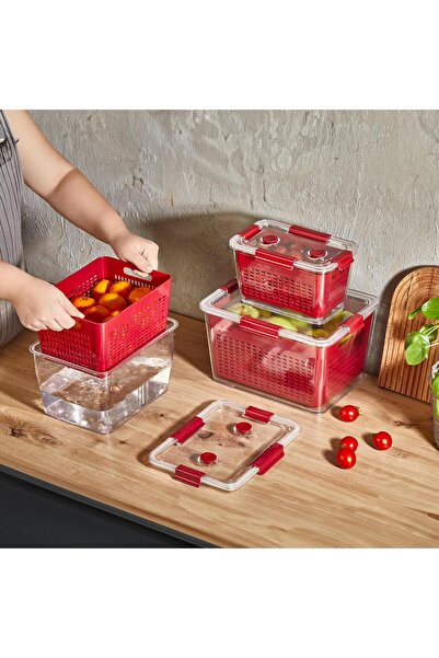 SELKA HOME Claret Red Selka Lavin 7 Lt. Storage Container