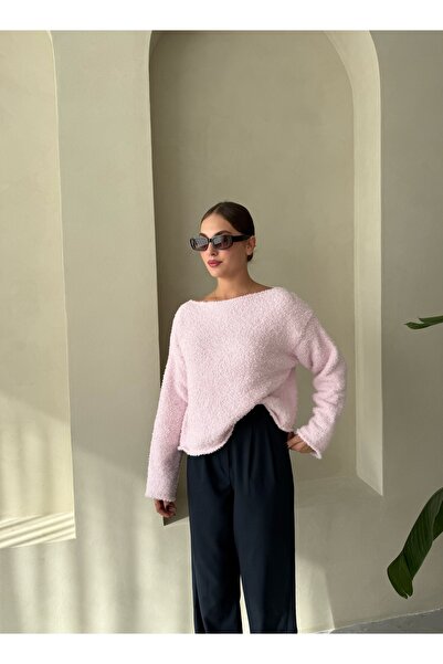 Laluvia Pink Rachel Towel Soft Sweater-4535