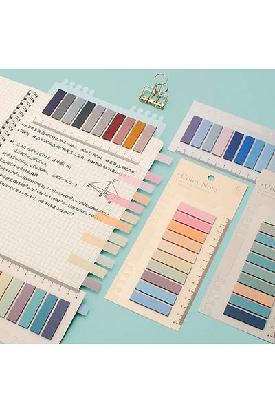 Kawaii Transparent Strip Post-it 8 Color Chart 1600 sheets