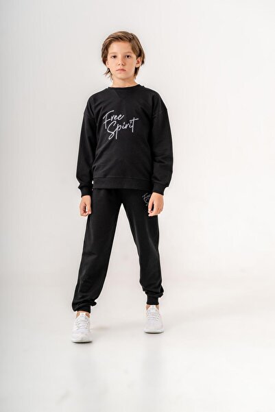 Mışıl Kids Σετ αθλητικής φόρμας για αγόρι - Εκτύπωση κειμένου στο στήθος και ...