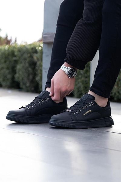 L.A Polo Men's Casual Black Sneakers