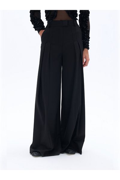 Nocturne High Waist Pleated Trousers - Relaxed Fit