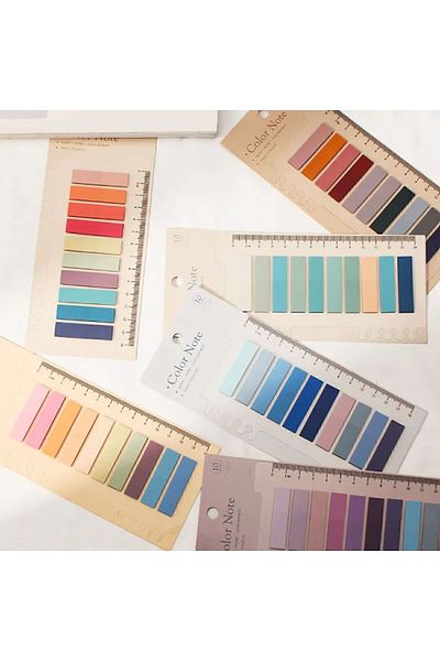 Kawaii Transparent Strip Post-it 8 Color Chart 1600 sheets