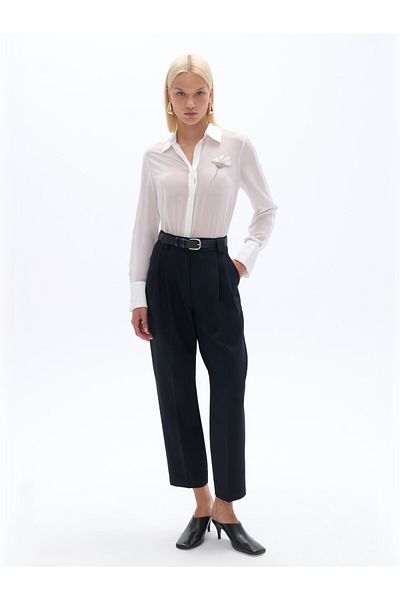 Nocturne High Waist Pleated Trousers - Relaxed Fit