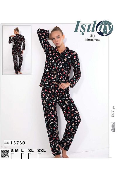 GLİSA IŞILAY Set de pijamale Işılay din piele intoarsa