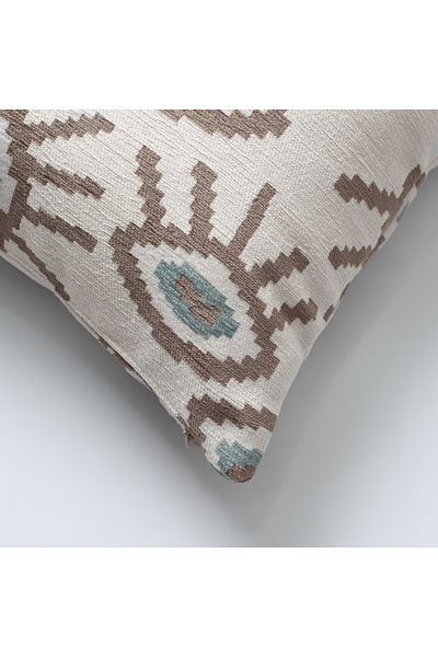 Fineroom Living " Yonobi " - Eye Patterned Throw Pillow 45X45 - White (Inner Pillow Included)
