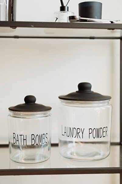 Dekorzdükkan موزع منظف مكون من قطعتين - مكنسة زجاجية مع غطاء