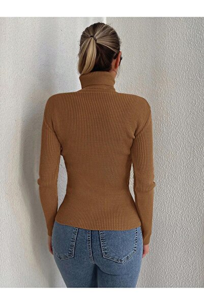 JAKARLI Unisex Light Mink Cotton Fabric Turtleneck Hooded Slimfit Turtleneck Sweater