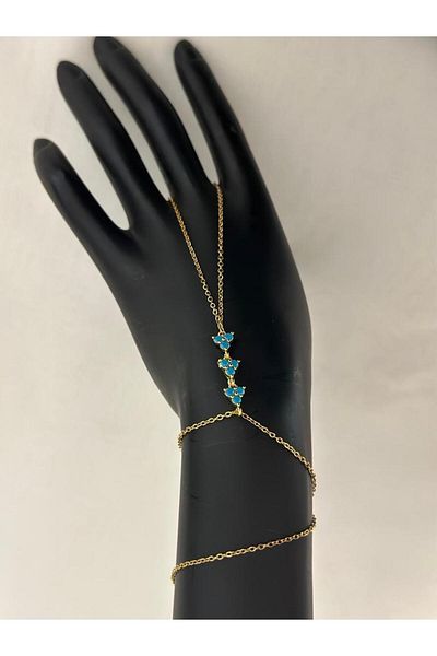 MyladyAccessoriess Special Series Blue Enamel Gold Şahmeran