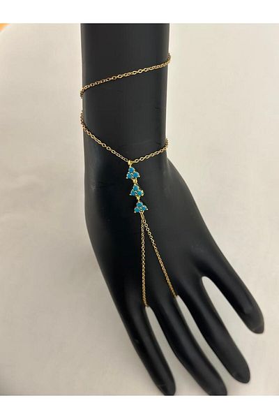 MyladyAccessoriess Special Series Blue Enamel Gold Şahmeran