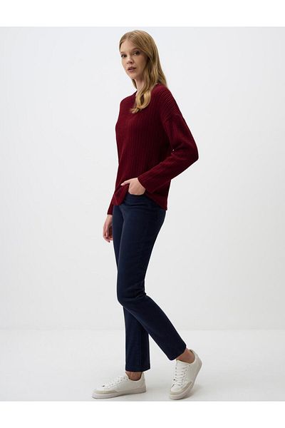 Jimmy Key Navy Blue High Waist Regular Leg Denim Trousers