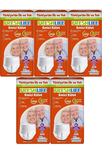 Freshlife XL Extra Large Absorbent Panty Diapers - 150 Pieces (5Pk*30)