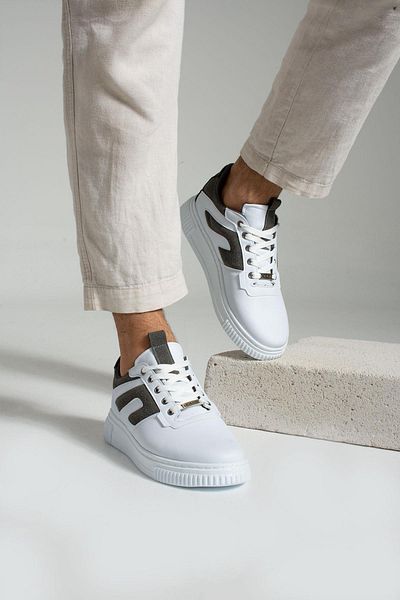 L.A Polo 345 White Smoked Color White Sole Men's Casual Shoes