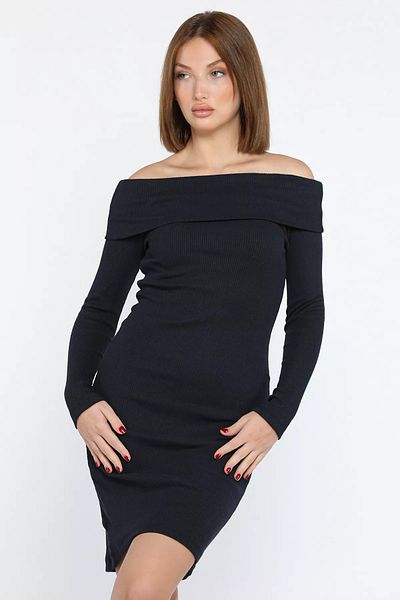 GÜLSELİ Φόρεμα καμιζόλ με μακρυμάνικο γιακά Madonna Navy Blue