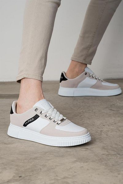 L.A Polo 311 White Ice Black Color White Sole Men's Casual Shoes
