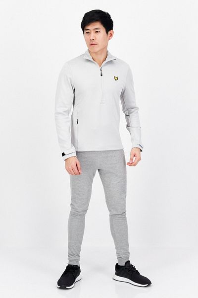 Lyle & Scott Men High Neck Brand Logo Wind Jammer Sweatshirt, Light Grey