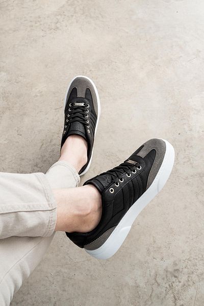 L.A Polo 205 Black Smoke Color White Sole Men's Casual Shoes