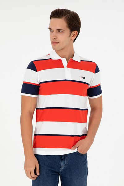 U.S. Polo Assn. Men's Regular Fit Polo Neck Red T-Shirt 50282023 -Vr030