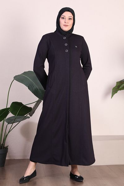 Ferace Γυναικείο παλτό Hijab Plus Size 3 με κουμπιά