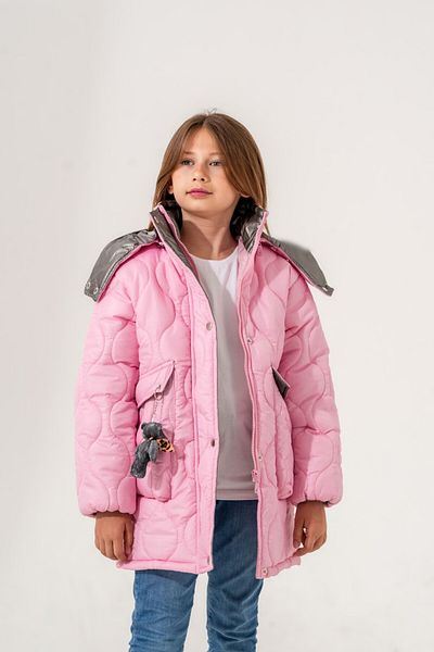 GİYİCEM Children's removable hood stuffed bear puffy jacket