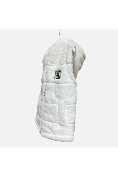 Kamex Λευκό Λούτρινο Γιλέκο - Με Φόδρα και Ίνες