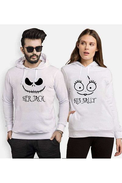 Tshirthane Her Jak His Sally 2 Lover Combinations Hooded Couple Combination