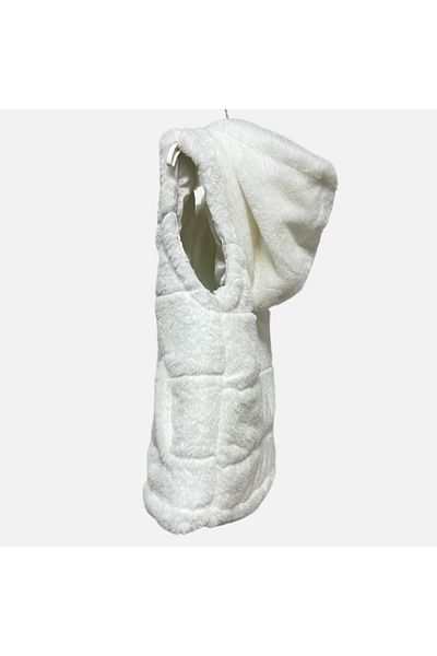 Kamex White Plush Vest - Lined and Fiber