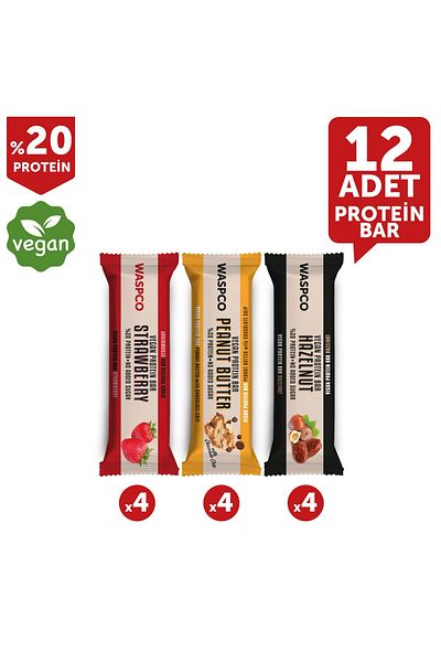 Waspco Vegan Protein Bar Mixed Pack 40g X 12 Pieces