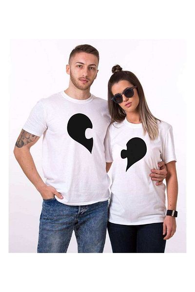 Tshirthane Heart Puzzle Lover Combinations T-shirt Couple Combination