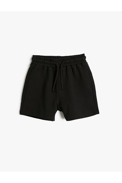 Koton Pantaloni scurți de bază din bumbac - Cu cravată în talie și buzunare