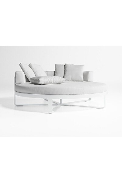 SCY Beyhcite Bahçe Koltuğu Havuz Başı Divan Havuz Yatağı Şezlong Beyaz Metal ...