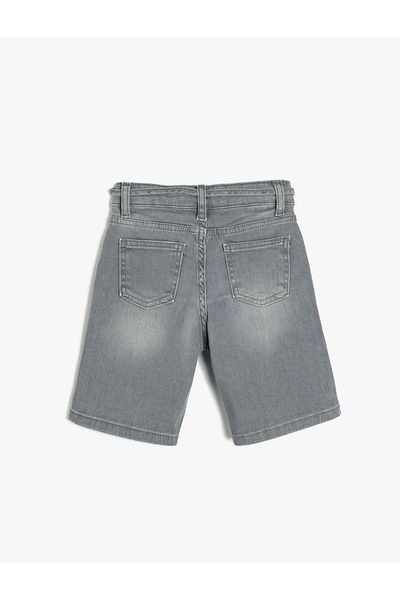 Koton Bermuda-Jeansshorts aus Baumwolle – verstellbarer Gummibund